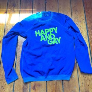 FREECITY Happy & Gay pride sweatshirt electric blue